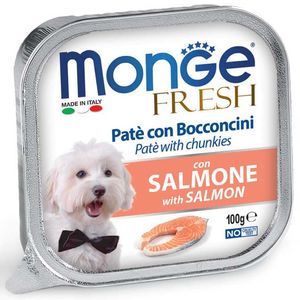 Monge cane fresh pate e bocconcini con salmone 100 gr